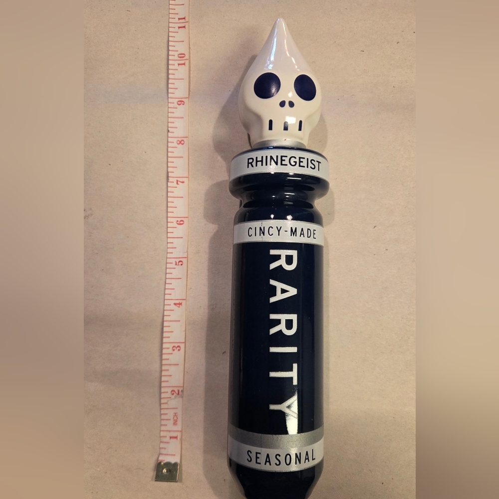 Rhinegeist Blue and White Beer Tap Handle